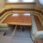 Good size dining area offset to starboard