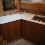 Well equipped galley to port