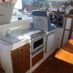 Well equipped galley to port