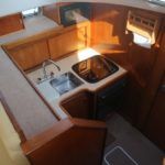 Well-equipped galley to port