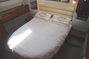 Good size island double in the aft cabin