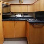 Well equipped galley to port